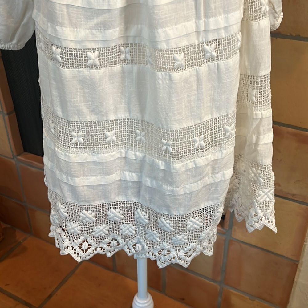 FREE PEOPLE Sounds of Summer White Cotton Tunic, S! - Picture 3 of 10